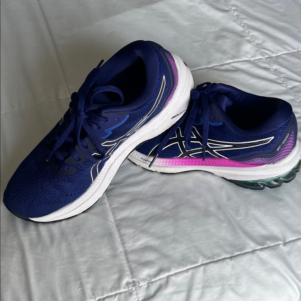 ASICS Women's Navy and Pink Athletic Shoes